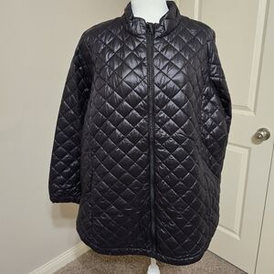 Torrid Nylon Quilted Puffer Jacket Size 2 (XXL) in Deep Black